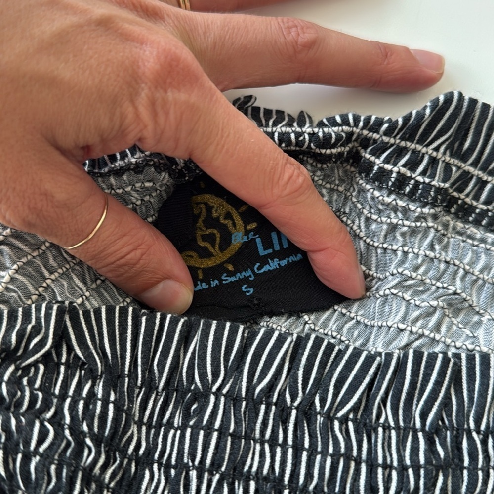 Blue Life Striped Black and White Women's Shorts Set - Picture 6 of 6
